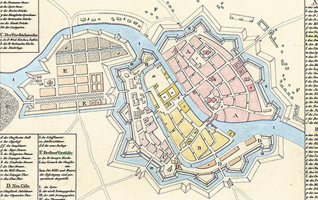 Stadtkarte Gründungsphase altes Berlin
