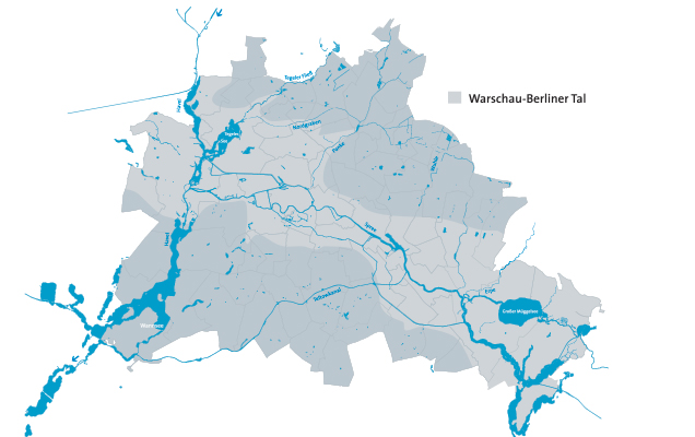 Karte vom Warschau-Berliner Urstromtal