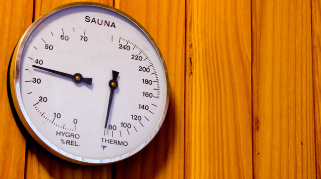 Temperaturanzeige in der Sauna