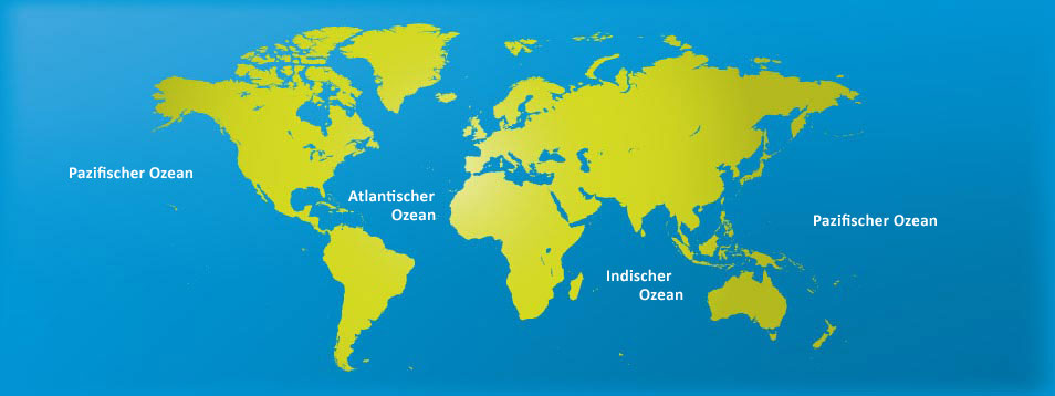 Karte mit Weltmeeren